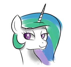 Size: 534x509 | Tagged: safe, artist:handgunboi, princess celestia, alicorn, pony, female, mare, simple background, sketch, smiley face, solo, white background