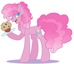 Size: 716x620 | Tagged: safe, artist:annathe67th, pinkie pie, earth pony, pony, alternate design, base used, cupcake, food, simple background, solo, white background