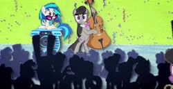 Size: 852x439 | Tagged: safe, screencap, dj pon-3, octavia melody, vinyl scratch, earth pony, pony, baby flurry heart's heartfelt scrapbook, confusion