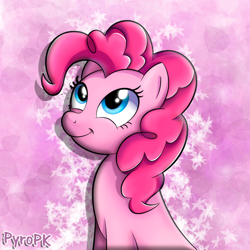 Size: 800x800 | Tagged: safe, artist:pyropk, pinkie pie, earth pony, pony, cute, diapinkes, solo