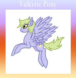 Size: 839x859 | Tagged: safe, artist:the-clockwork-crow, oc, oc only, golden eyes, land of eponia, multiple wings, not derpy, simple background, species, valkyrie pony, white background, yellow mane