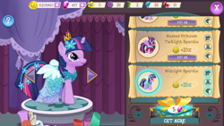 Size: 1280x720 | Tagged: safe, derpibooru import, twilight sparkle, twilight sparkle (alicorn), alicorn, pony, clothes, dress, gameloft, princess dress