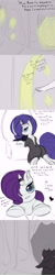 Size: 1500x7500 | Tagged: safe, artist:chapaevv, derpibooru import, nightmare rarity, rarity, twilight sparkle, oc, oc:anon, human, pony, clothes, comic, dress, from behind, horn ring, human male, human male on mare, human on pony action, implied human on pony action, interspecies, looking at you, male, mirror, offscreen character, shipping, straight