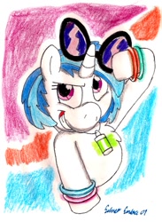 Size: 684x933 | Tagged: safe, artist:silversimba01, dj pon-3, vinyl scratch, pony, unicorn, female, mare, musician, solo