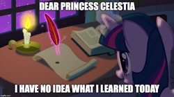 Size: 888x499 | Tagged: safe, derpibooru import, edit, edited screencap, screencap, twilight sparkle, owl's well that ends well, image macro, meme, solo