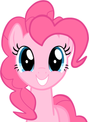 Size: 553x758 | Tagged: safe, artist:cawinemd, pinkie pie, earth pony, pony, a friend in deed, bust, cute, diapinkes, happy, looking at you, simple background, smile song, smiling, solo, transparent background, vector