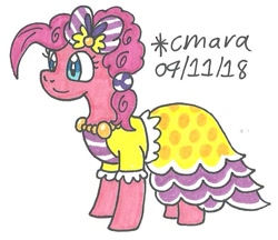 Size: 716x618 | Tagged: safe, artist:cmara, pinkie pie, earth pony, pony, clothes, dress, gala dress, solo, traditional art