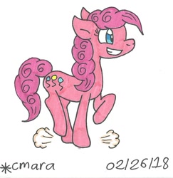 Size: 788x811 | Tagged: safe, artist:cmara, pinkie pie, earth pony, pony, female, mare, pink coat, pink mane, solo, traditional art