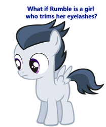 Size: 600x718 | Tagged: safe, rumble, pegasus, pony, meta, question