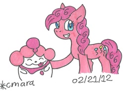 Size: 860x634 | Tagged: safe, artist:cmara, pinkie pie, earth pony, pony, crossover, pokémon, slurpuff, traditional art