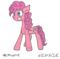 Size: 810x789 | Tagged: safe, artist:cmara, pinkie pie, earth pony, pony, female, mare, pink coat, pink mane, solo, traditional art