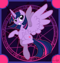 Size: 2506x2626 | Tagged: safe, artist:britishmindslave, artist:cocoamintwhimsy, derpibooru import, twilight sparkle, twilight sparkle (alicorn), alicorn, pony, greek, magic, magic circle, solo, spell circle