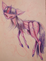 Size: 1280x1707 | Tagged: safe, artist:sweetstrawberryblood, derpibooru import, twilight sparkle, pen drawing, solo, traditional art