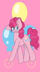 Size: 1080x1920 | Tagged: safe, artist:rosethorn404, pinkie pie, pony, balloon, cutie mark, solo