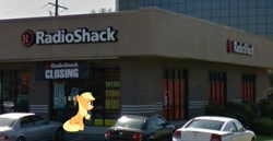 Size: 849x437 | Tagged: safe, applejack, depressing, google maps, irl, photo, ponies in real life, radioshack, sad