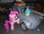 Size: 3264x2448 | Tagged: safe, pinkie pie, earth pony, pony, basket, blind bag, car, cooler, cupcake, everfree customs, food, garage, picnic basket, toolbox, toy, trailer, volkswagen, volkswagen beetle