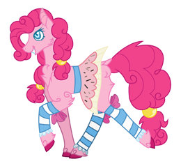 Size: 1560x1440 | Tagged: safe, artist:arcticwinds143, pinkie pie, pony, clothes, fluffy, leg warmers, simple background, skirt, solo, white background