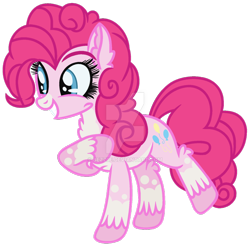 Size: 1024x1006 | Tagged: safe, artist:bezziie, pinkie pie, pony, alternate hairstyle, fluffy, simple background, solo, transparent background