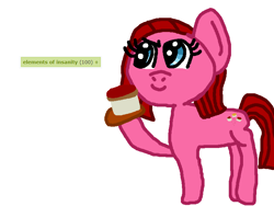 Size: 800x600 | Tagged: safe, artist:nightshadowmlp, pinkie pie, earth pony, pony, alternate cutie mark, cupcake, derpimilestone, elements of insanity, food, paint.net, pinkamena diane pie, pinkis cupcake, roleplay in the comments, solo