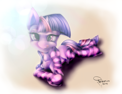 Size: 3500x2692 | Tagged: safe, artist:ferasor, derpibooru import, twilight sparkle, bedroom eyes, clothes, looking at you, socks, solo, striped socks, tongue out