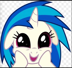 Size: 640x599 | Tagged: safe, dj pon-3, vinyl scratch, pony, unicorn, cute, female, horn, mare, solo