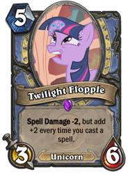 Size: 400x543 | Tagged: safe, derpibooru import, twilight sparkle, bridle gossip, card, hearthstone, meta, twilight flopple, warcraft, world of warcraft