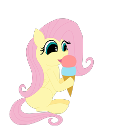 Size: 3000x3000 | Tagged: safe, artist:jokage, fluttershy, pegasus, pony, atg 2018, cute, food, ice cream, newbie artist training grounds, shyabetes, simple background, transparent background