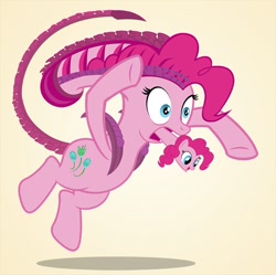 Size: 900x896 | Tagged: safe, artist:pixelkitties, pinkie pie, earth pony, pony, abomination, alien (franchise), alternate cutie mark, female, gradient background, high octane nightmare fuel, nightmare fuel, not salmon, the horror, wat, what has science done, xenomorph, xk-class end-of-the-world scenario