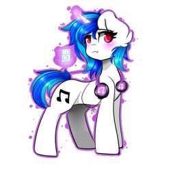 Size: 1600x1600 | Tagged: safe, artist:jaeasai, dj pon-3, vinyl scratch, pony, unicorn, headphones, ipod, magic, mp3 player, solo