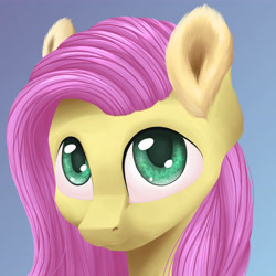 Size: 5120x5120 | Tagged: safe, artist:scalestroke315, fluttershy, pegasus, pony, absurd resolution, bust, female, gradient background, looking at you, looking up, mare, portrait, solo