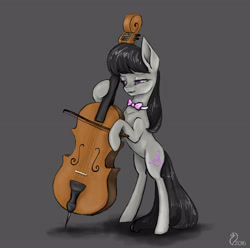 Size: 3543x3508 | Tagged: safe, artist:cvanilda, octavia melody, earth pony, pony, bipedal, bow (instrument), cello, musical instrument, solo