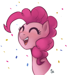 Size: 566x617 | Tagged: safe, artist:ehfa, pinkie pie, earth pony, pony, bust, portrait, simple background, smiling, solo, white background