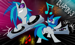 Size: 901x549 | Tagged: safe, artist:kindalkaykay, dj pon-3, vinyl scratch, pony, unicorn, female, horn, mare, turntable, white coat