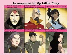 Size: 716x552 | Tagged: safe, human, amon, asami sato, bolin, female, korra, lin bei fong, male, parody, tenzin, the legend of korra