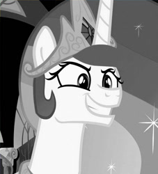 Size: 678x748 | Tagged: safe, edit, princess celestia, alicorn, pony, between dark and dawn, /mlp/, 4chan, gigachad, grayscale, monochrome, solo, twilight's castle