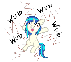 Size: 3375x2925 | Tagged: safe, artist:thecheeseburger, dj pon-3, vinyl scratch, pony, unicorn, derp, solo, wub