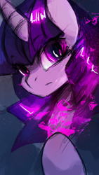 Size: 640x1136 | Tagged: safe, artist:foxinshadow, derpibooru import, twilight sparkle, pony, unicorn, female, mare, multicolored mane, purple coat, solo