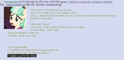 Size: 686x335 | Tagged: safe, coco pommel, /mlp/, 4chan, anon in equestria, greentext, meta, rejection, rejection is magic, sad, text