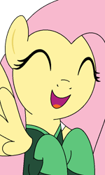 Size: 516x860 | Tagged: safe, artist:author92, fluttershy, pegasus, pony, alternate costumes, brightly colored ninjas, kunoichi, ninja, simple background, smiling, solo, transparent background