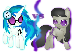 Size: 4321x3073 | Tagged: safe, artist:spophia, dj pon-3, octavia melody, vinyl scratch, earth pony, pony, unicorn, black mane, female, gray coat, horn, mare, two toned mane, white coat