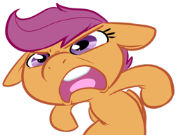 Size: 668x514 | Tagged: safe, artist:php27, scootaloo, pegasus, pony, angry, female, filly, floppy ears, solo