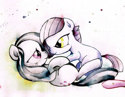 Size: 3011x2353 | Tagged: safe, artist:mashiromiku, limestone pie, marble pie, pinkie pie, earth pony, pony, traditional art, watercolor painting, watercolour