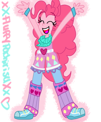 Size: 1024x1229 | Tagged: safe, artist:xxfluffypachirisuxx, pinkie pie, equestria girls, life is a runway, clothes, shoes, simple background, sneakers, solo, transparent background