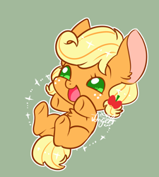 Size: 1540x1712 | Tagged: safe, artist:snow angel, applejack, earth pony, pony, baby, baby pony, babyjack, cute, foal, jackabetes, solo