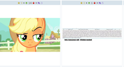 Size: 768x415 | Tagged: safe, derpibooru import, applejack, earth pony, pony, twilight time, derpibooru, exploitable meme, juxtaposition, juxtaposition win, meme, meta, unconvinced applejack, wikipedia