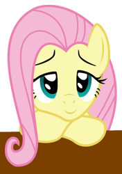 Size: 434x618 | Tagged: safe, artist:darkstorm619, derpibooru exclusive, fluttershy, pegasus, pony, bust, crossed hooves, female, lidded eyes, looking at you, relaxed, simple background, solo, transparent background