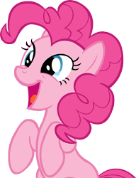 Size: 3835x4988 | Tagged: safe, artist:wcctnoam, pinkie pie, earth pony, pony, horse play, cute, diapinkes, happy, open mouth, simple background, solo, transparent background, vector