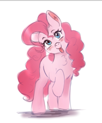 Size: 481x579 | Tagged: safe, artist:mrscurlystyles, derpibooru exclusive, pinkie pie, earth pony, pony, :p, blushing, cute, diapinkes, female, looking at you, mare, ponk, silly, solo, tongue out