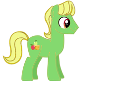 Size: 1225x889 | Tagged: artist needed, source needed, safe, wensley, earth pony, pony, apple family member, background pony, male, simple background, smiling, solo, stallion, white background