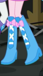 Size: 1242x2208 | Tagged: safe, screencap, pinkie pie, rarity, equestria girls, movie magic, spoiler:eqg specials, boots, cropped, legs, pictures of legs, shoes